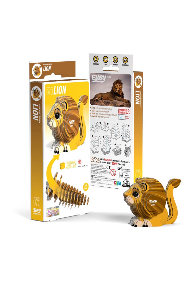 Eugy Puzzles Lion 3D Puzzle, Main, color, NO COLOR