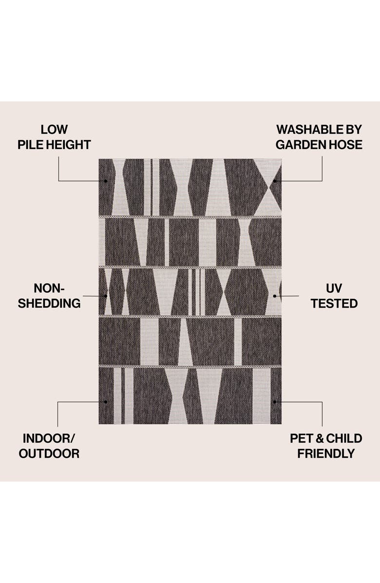 JONATHAN Y Odette Modern Geometric Abstract Two-Tone Indoor/Outdoor Area Rug, Alternate, color, Black/Cream