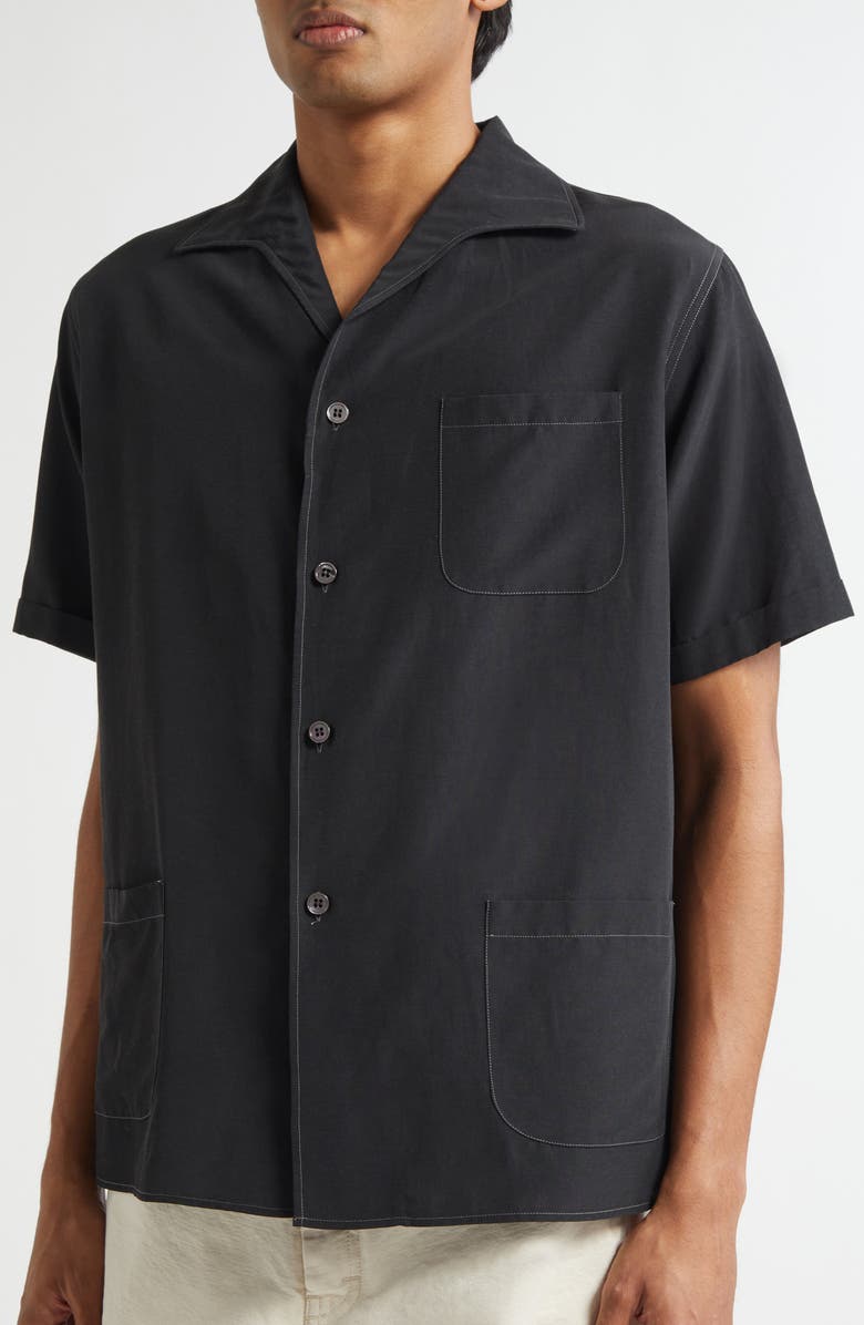 Maison Margiela Short Sleeve Button-Up Shirt, Alternate, color, 
