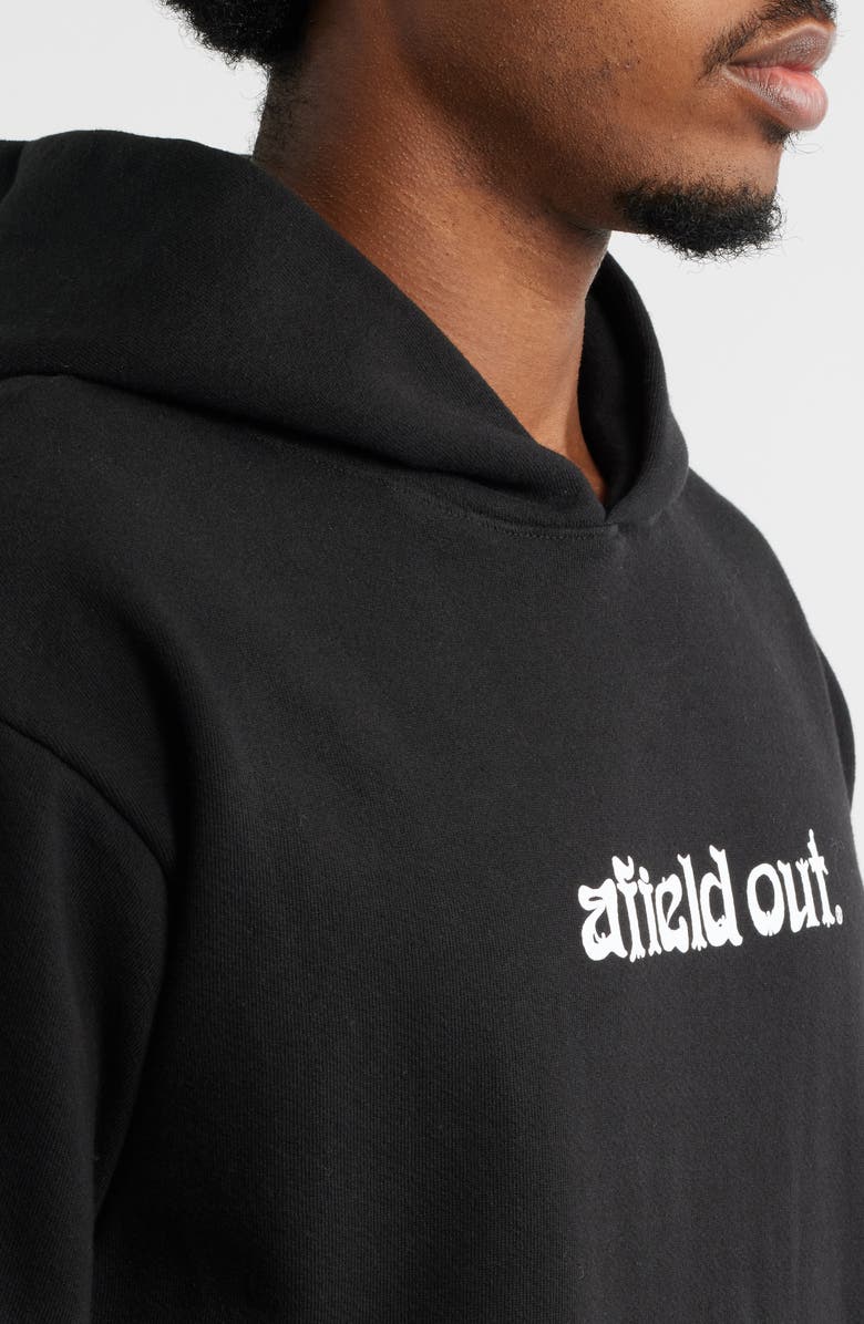Afield Out Abyss Logo Cotton Fleece Graphic Hoodie, Alternate, color, Black