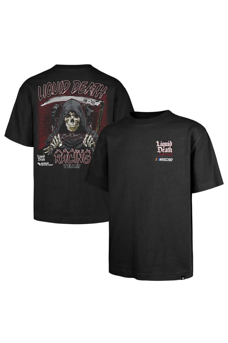 Men's '47  Black NASCAR Liquid Death Race Day Backer Foundation T-Shirt, Main, color, Black