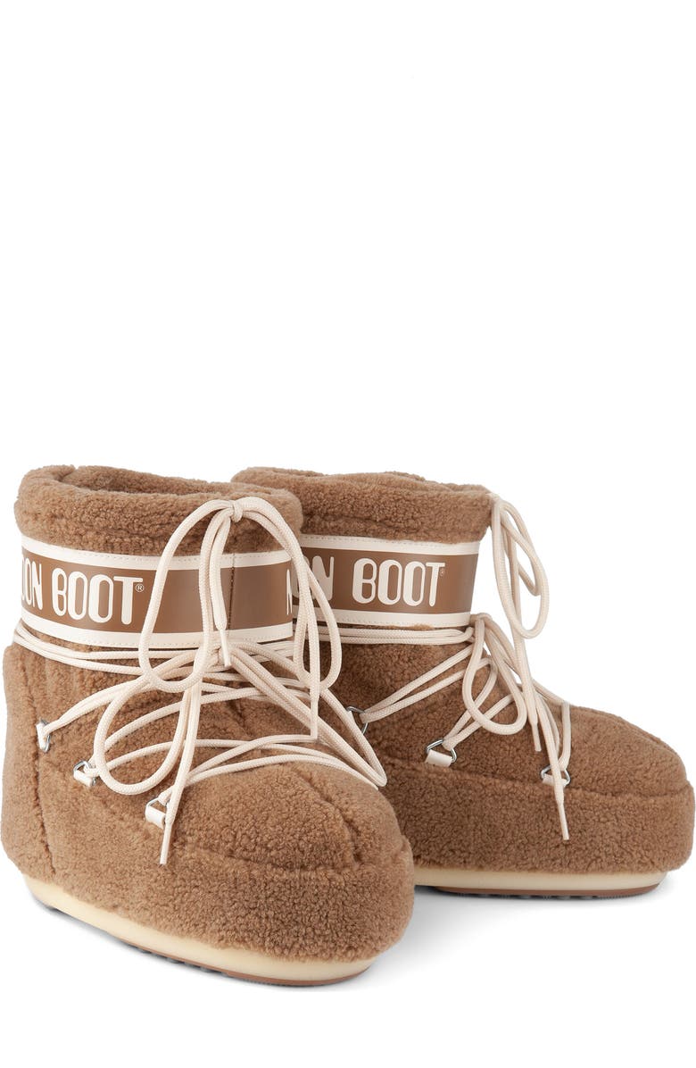 Moon Boot<sup>®</sup> Icon High Pile Fleece Low Boot, Alternate, color, Camel