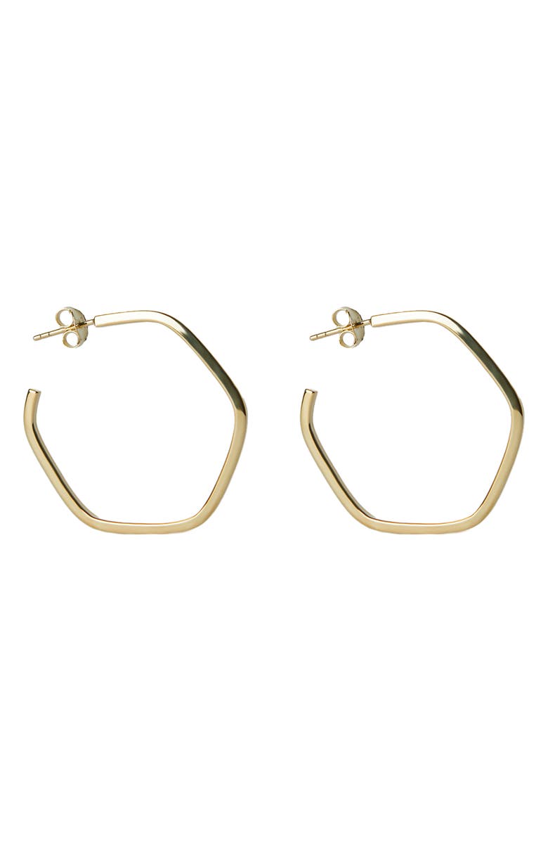 ARGENTO VIVO Hexagon Hoop Earrings, Main, color, Gold