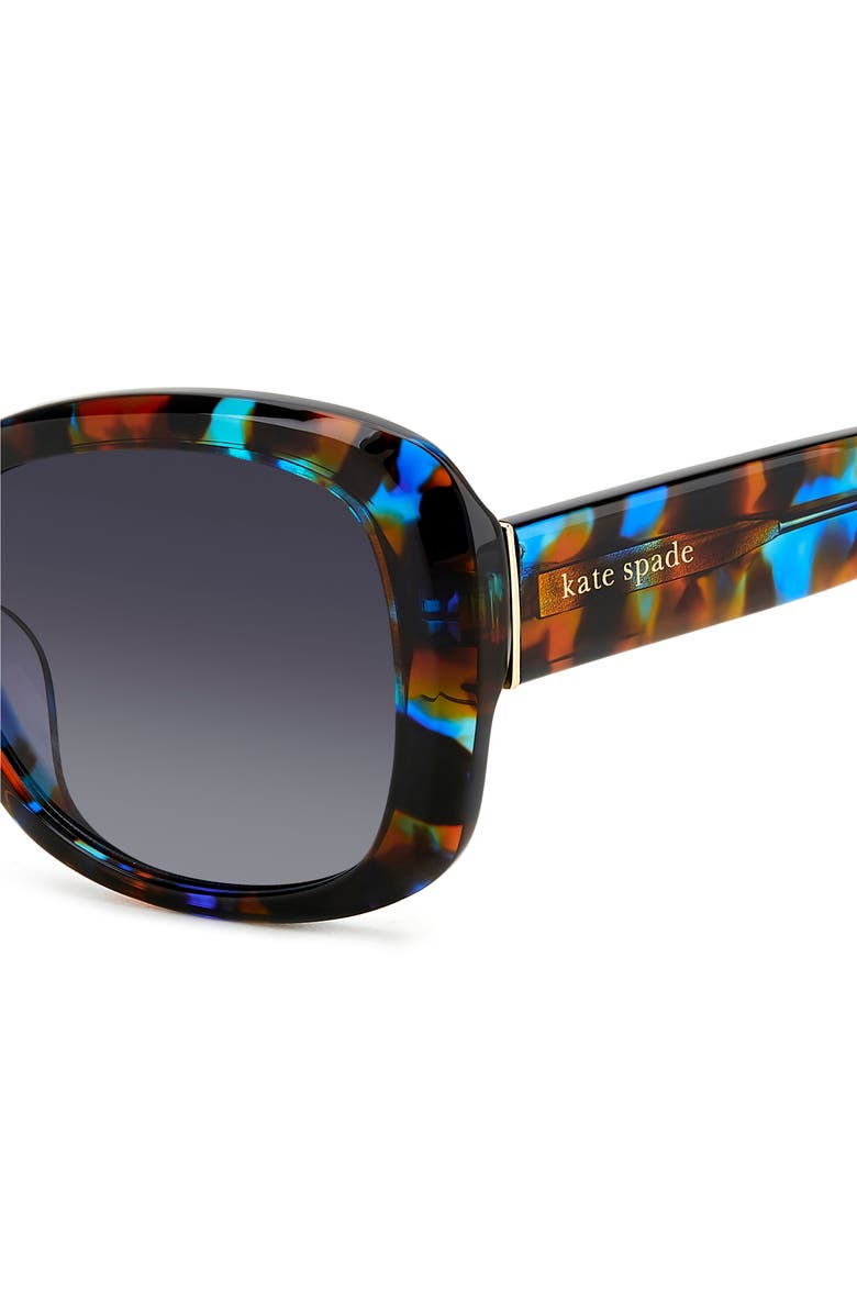 Kate Spade New York elowen 55mm gradient round sunglasses, Alternate, color, Black Blue Havana/ Grey