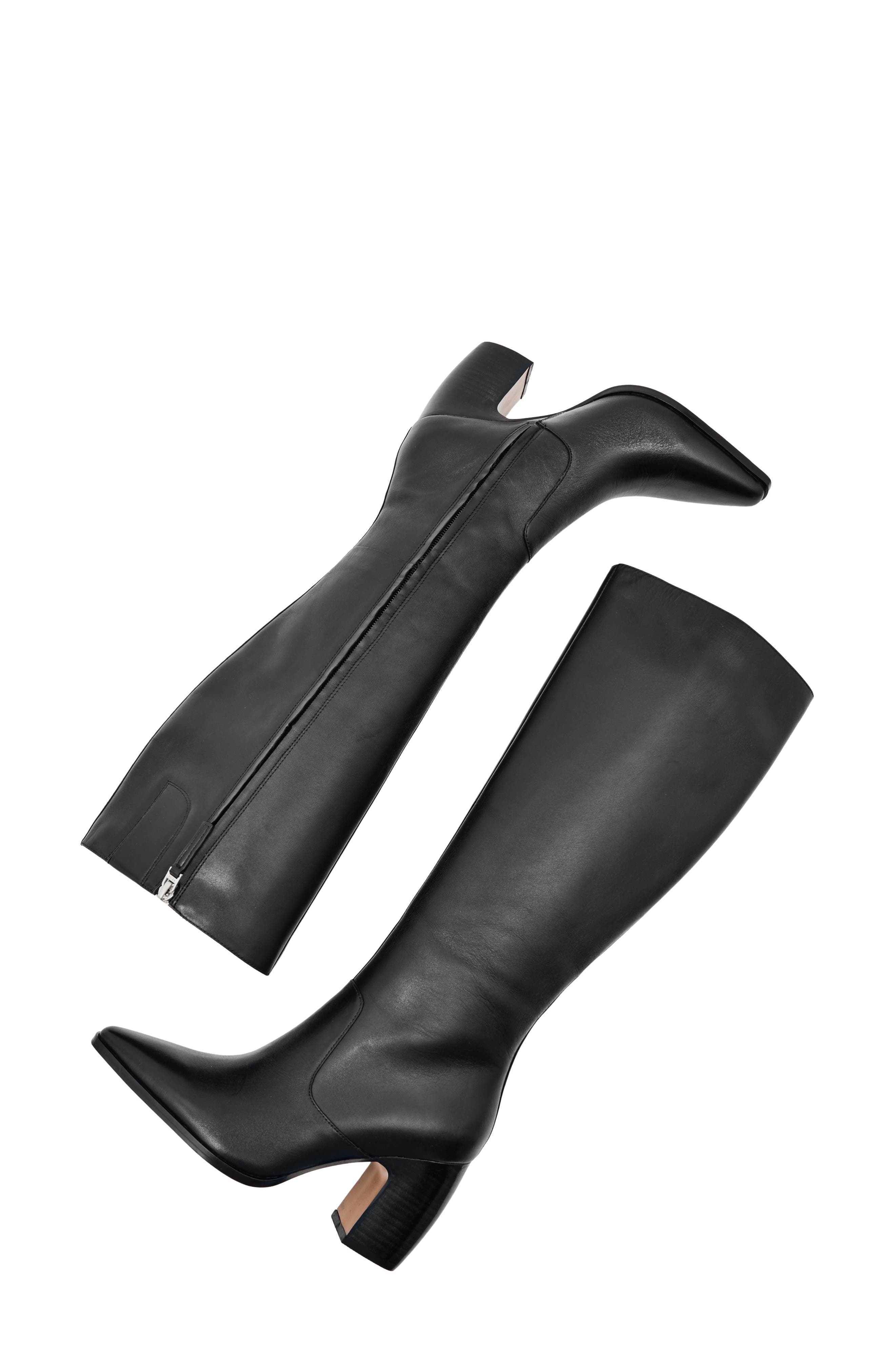 Reiss Gabrielle Knee High Boot, Alternate, color, Black