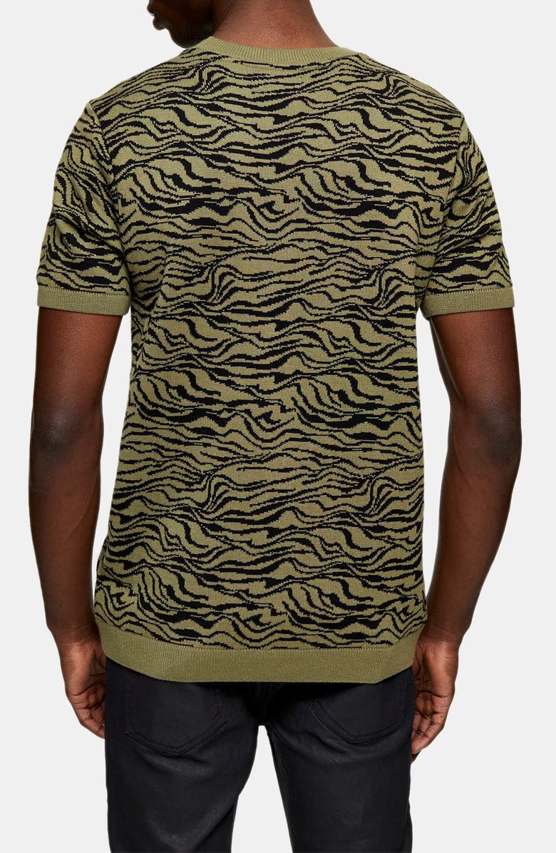 Topman Zebra Crewneck Pullover, Alternate, color,