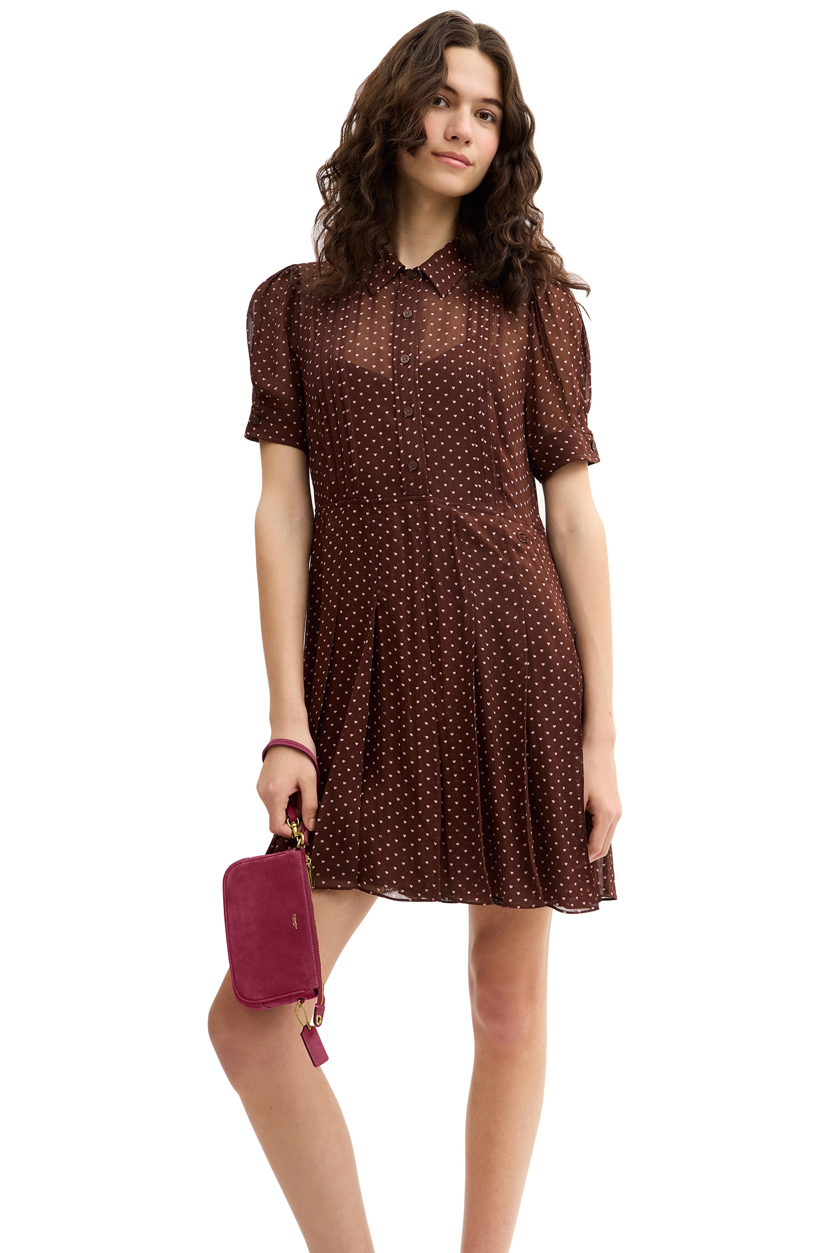 Plaza 18 Natural Grain Leather Shoulder Bag, Alternate, color, DARK FUCHSIA
