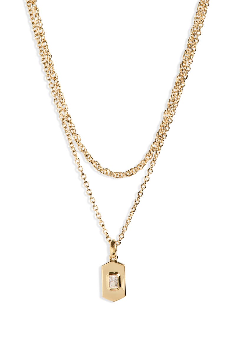 Nadri Golden Hour Double Chain Layered Necklace, Main, color,