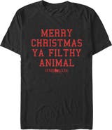 Home Alone Men's Merry Christmas Ya Filthy Animal Short Sleeve Graphic T-Shirt