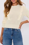 VICI Collection Sable Ruffle Crewneck Sweater
