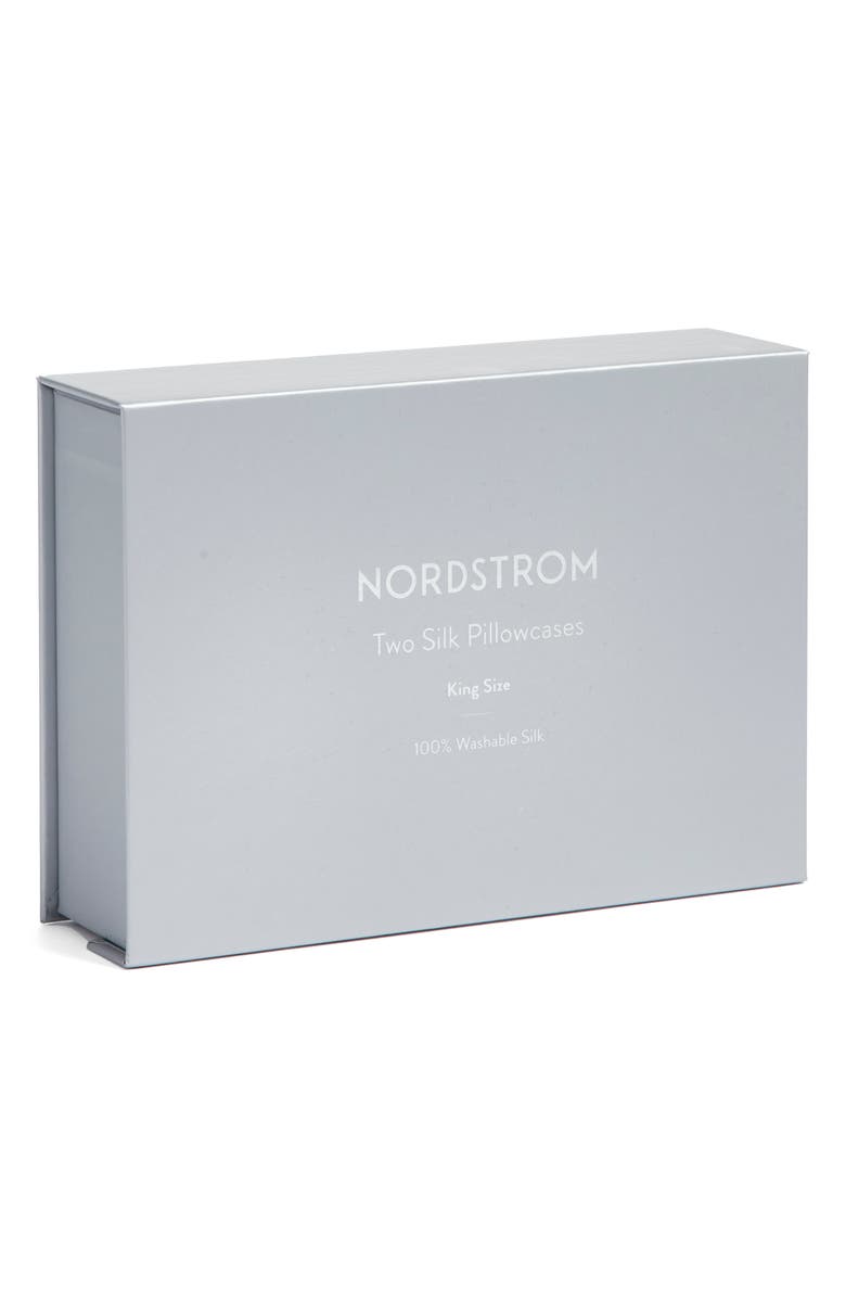 Nordstrom Set of 2 Silk Pillowcases, Alternate, color, Blue Drift