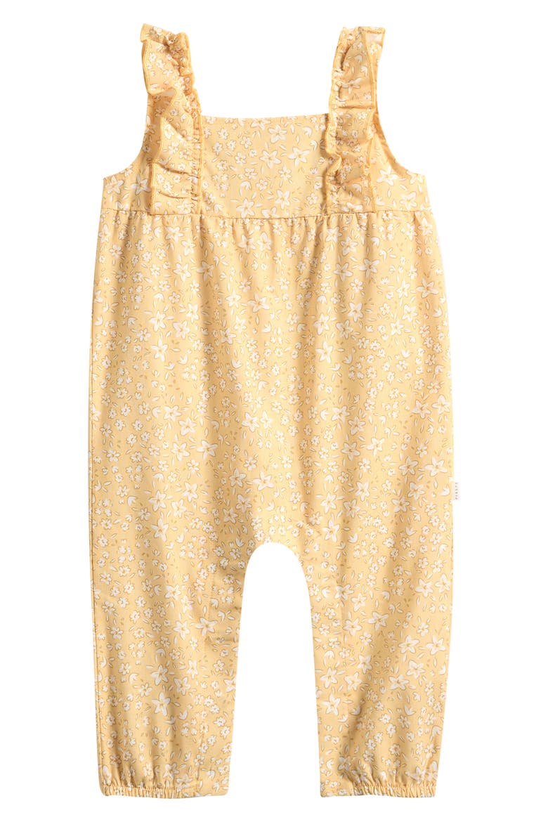 Daffodil Ruffle Organic Cotton Romper, Main, color, LIGHT YELLOW