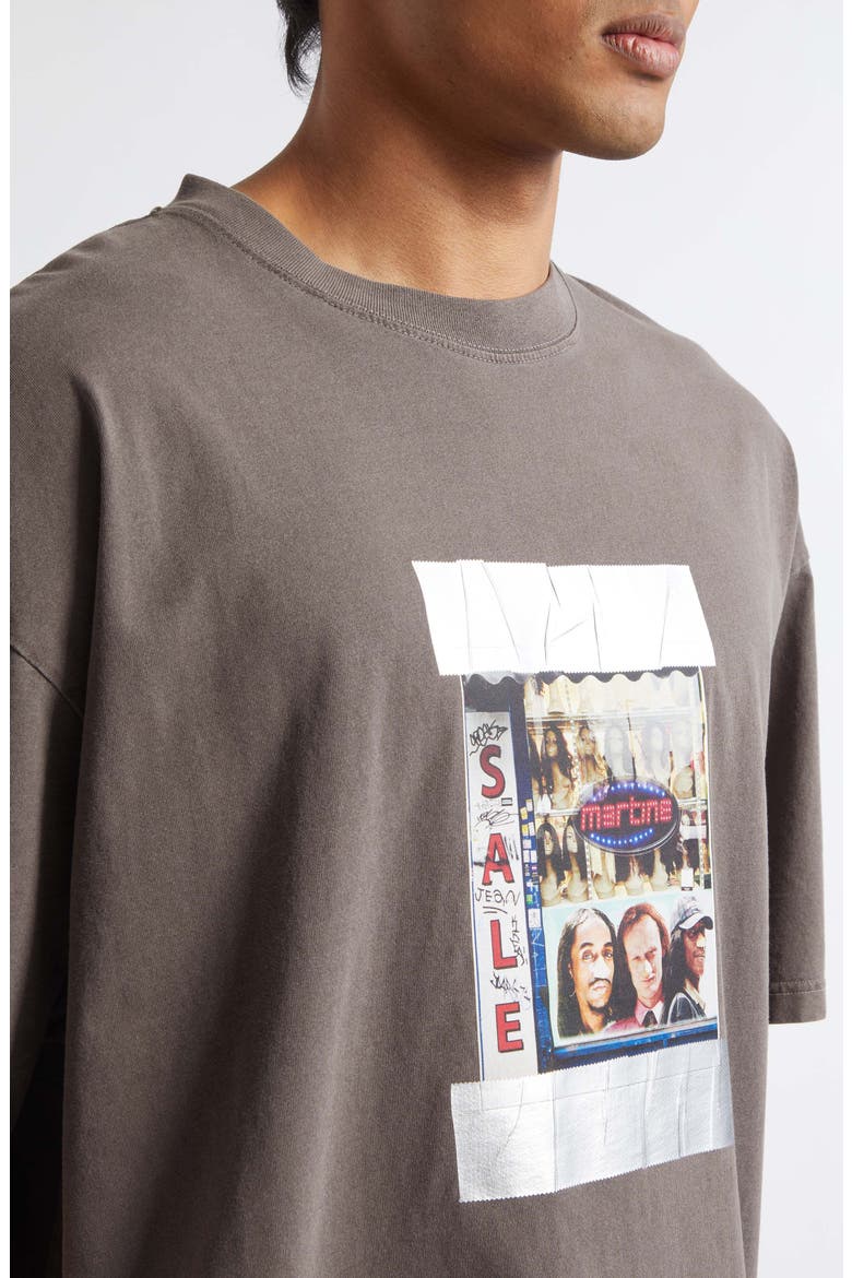Oversize Cotton Graphic T-Shirt, Alternate, color, BROWN WASHED