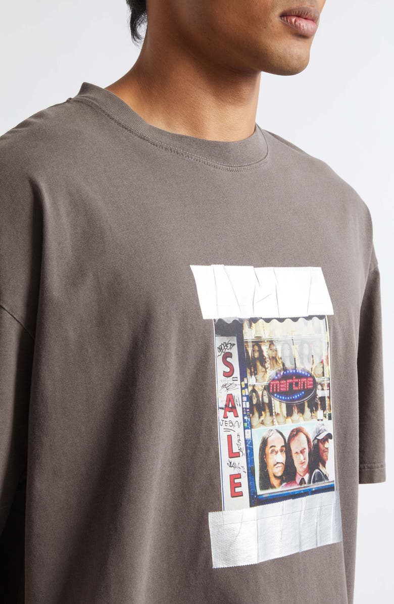 Martine Rose Oversize Cotton Graphic T-Shirt, Alternate, color, Brown Washed