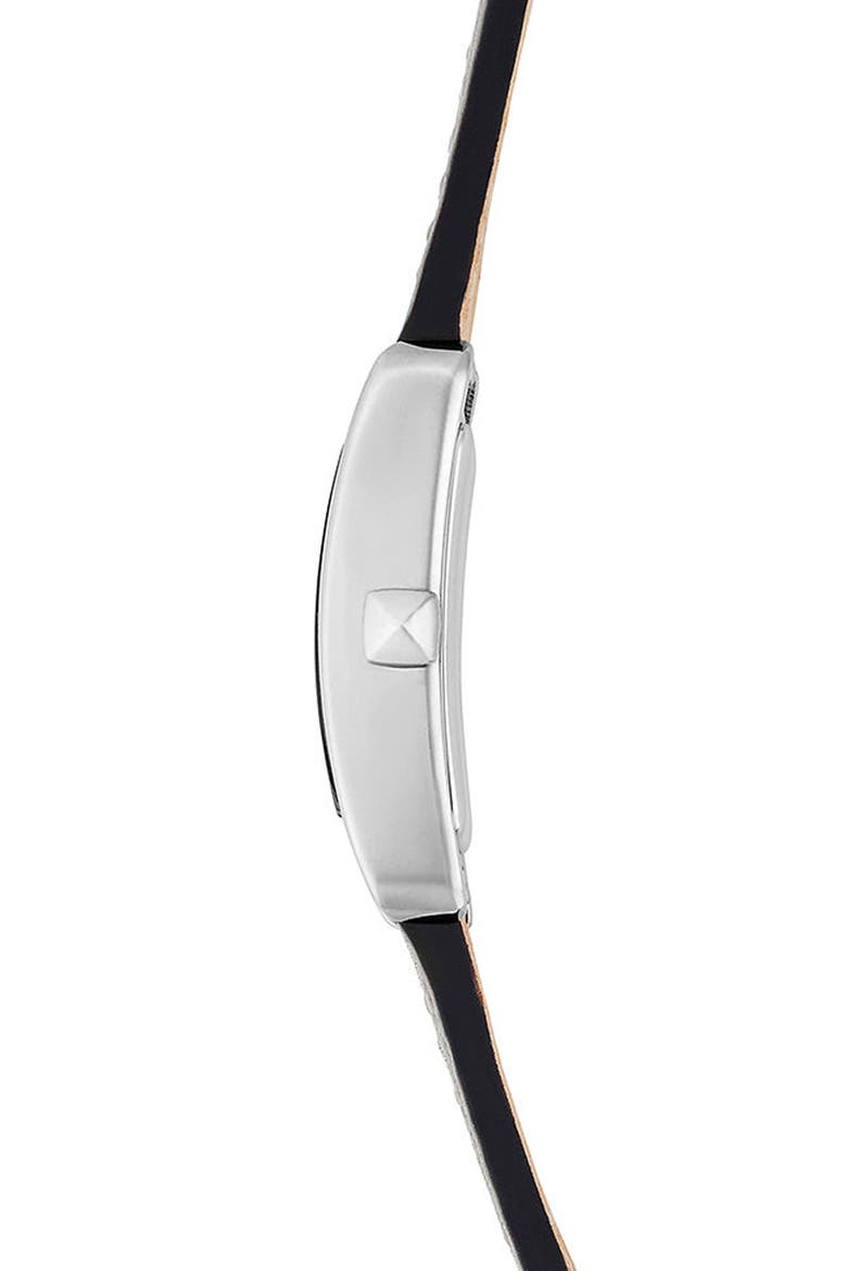 Moment Leather Strap Watch, 19mm x 30mm, Alternate, color, PUTTY/ WHITE/ SILVER