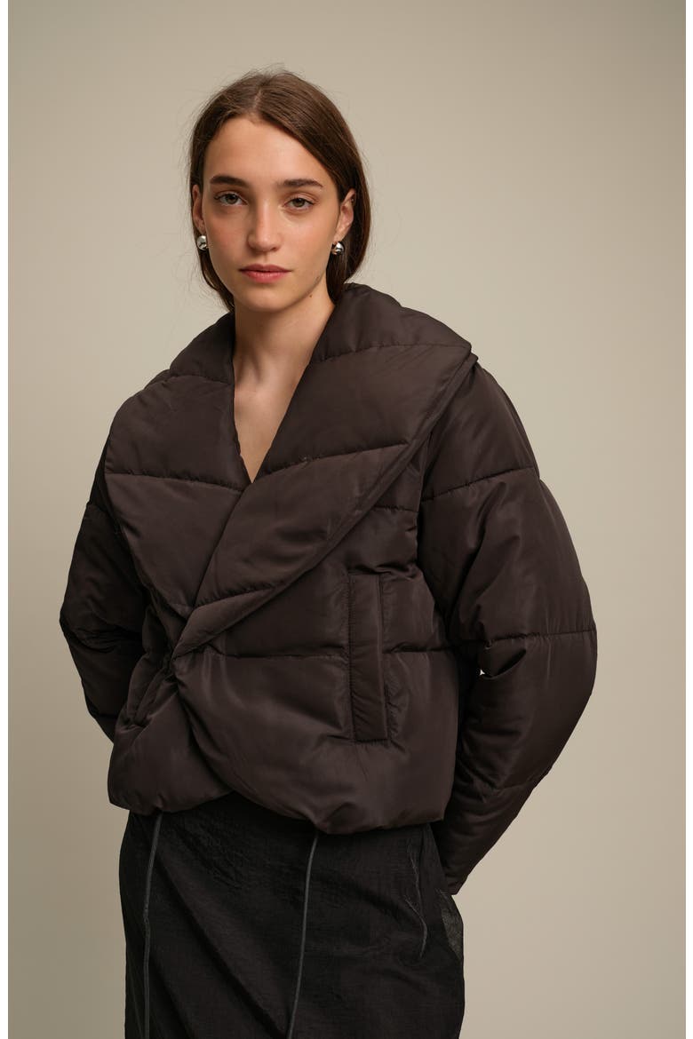 Gregory Quilted Crop Puffer Jacket, Alternate, color, BLACK