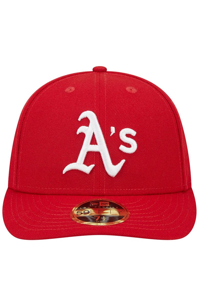 New Era Men's New Era Scarlet Oakland Athletics Low Profile 59FIFTY Fitted Hat, Alternate, color, 