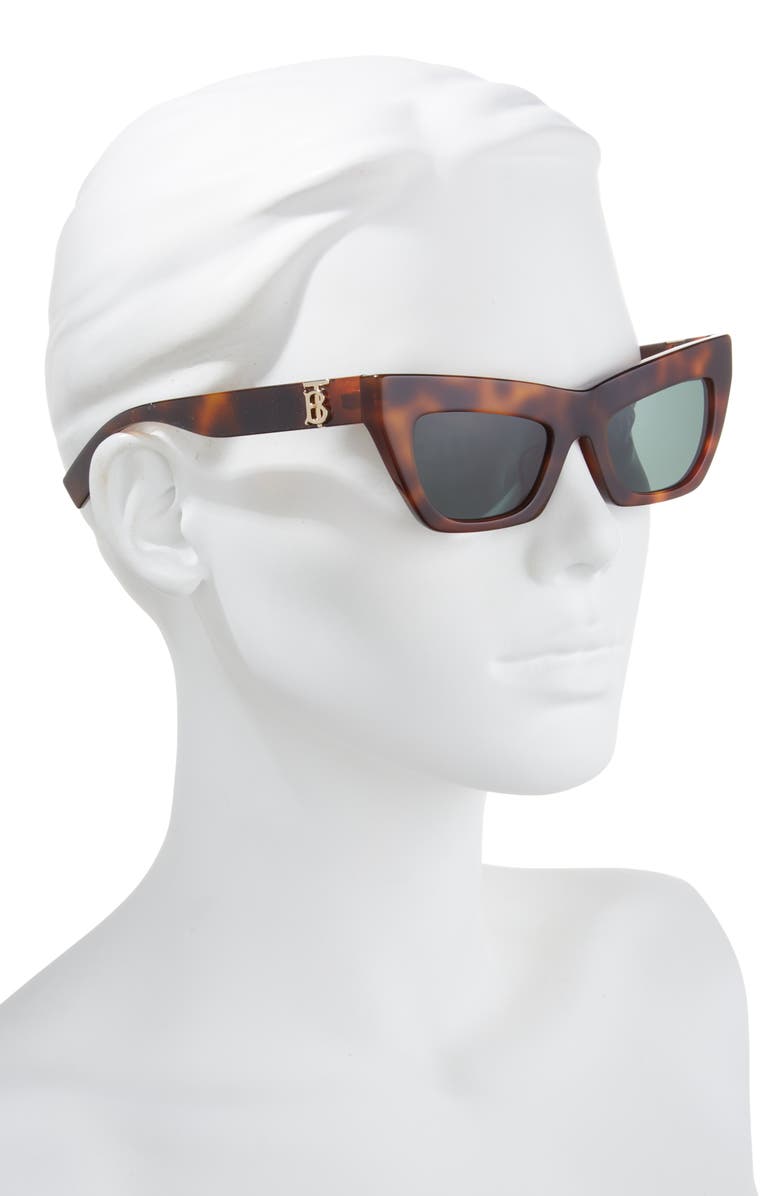 Burberry 51mm Cat Eye Sunglasses, Alternate, color, Light Havana