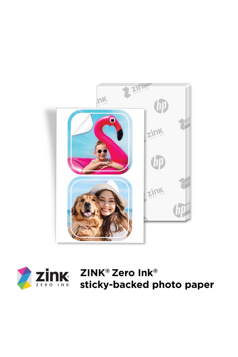Premium Sticker Photo Paper Compatible with Sprocket Photo Printers, Alternate, color, White