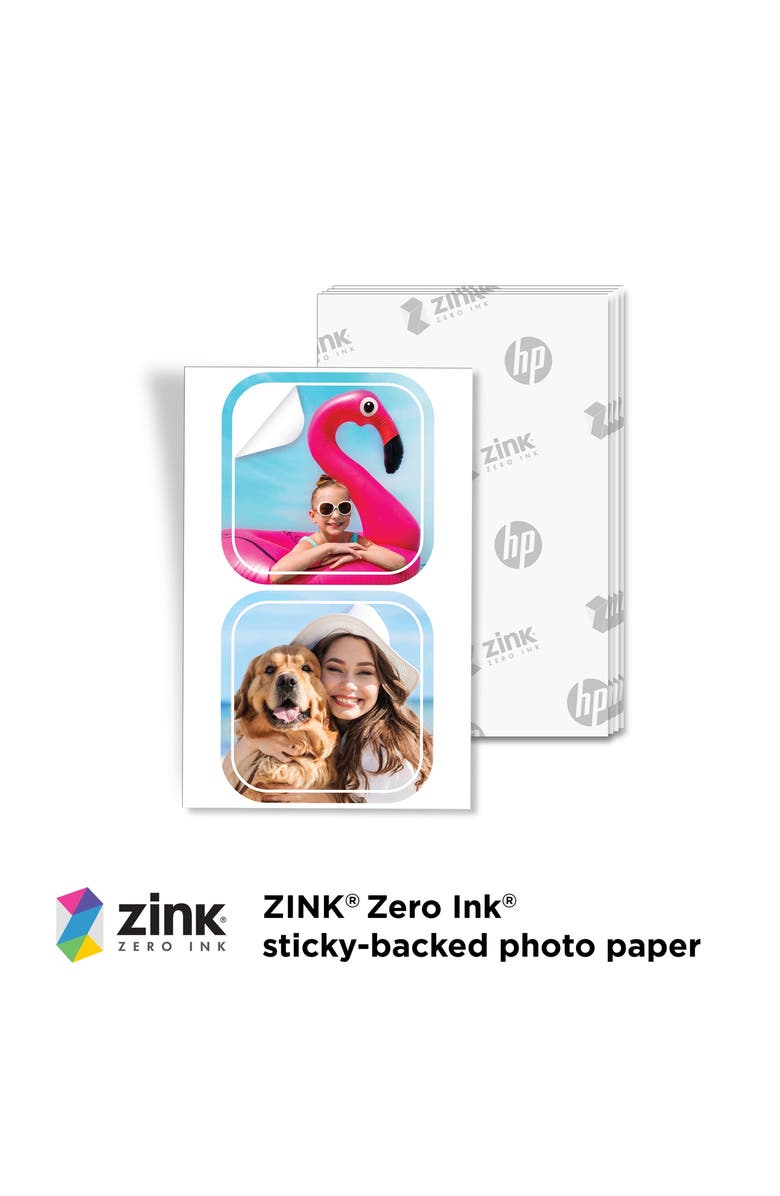 HP Premium Sticker Photo Paper Compatible with Sprocket Photo Printers, Alternate, color, White