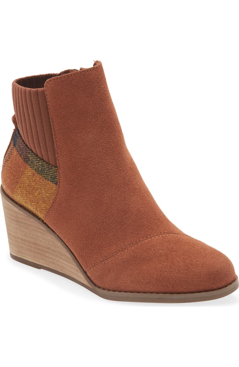 TOMS Suede Bootie, Main, color, Brown
