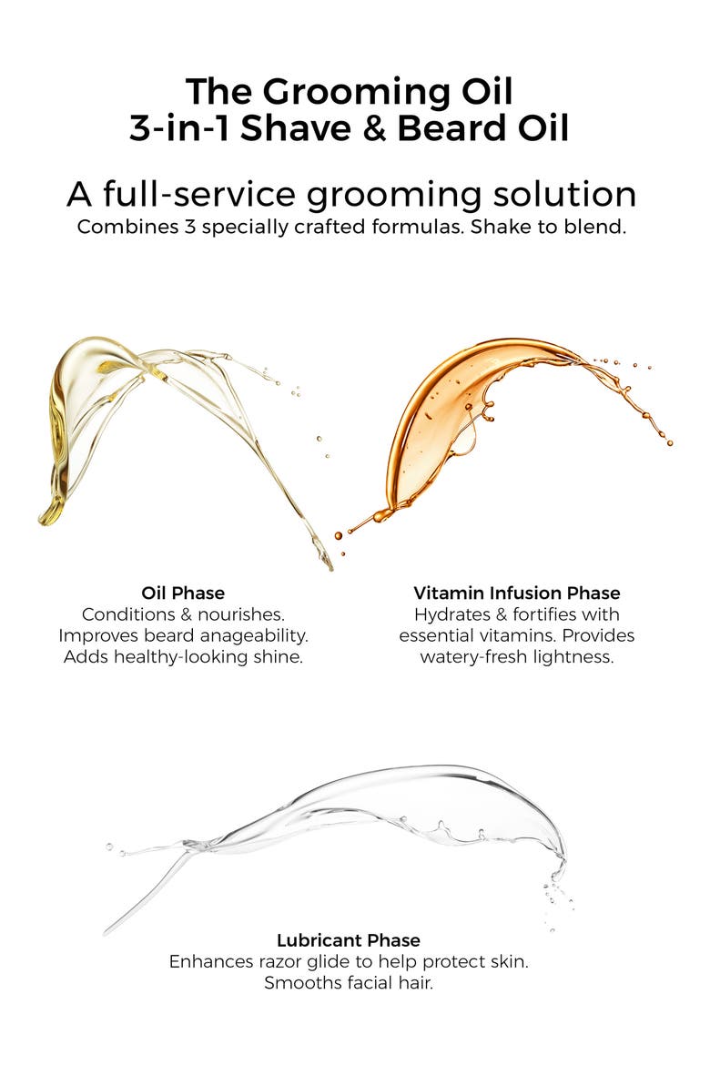 The Grooming 3-in-1 Shave & Beard Oil, Alternate, color, NO COLOR