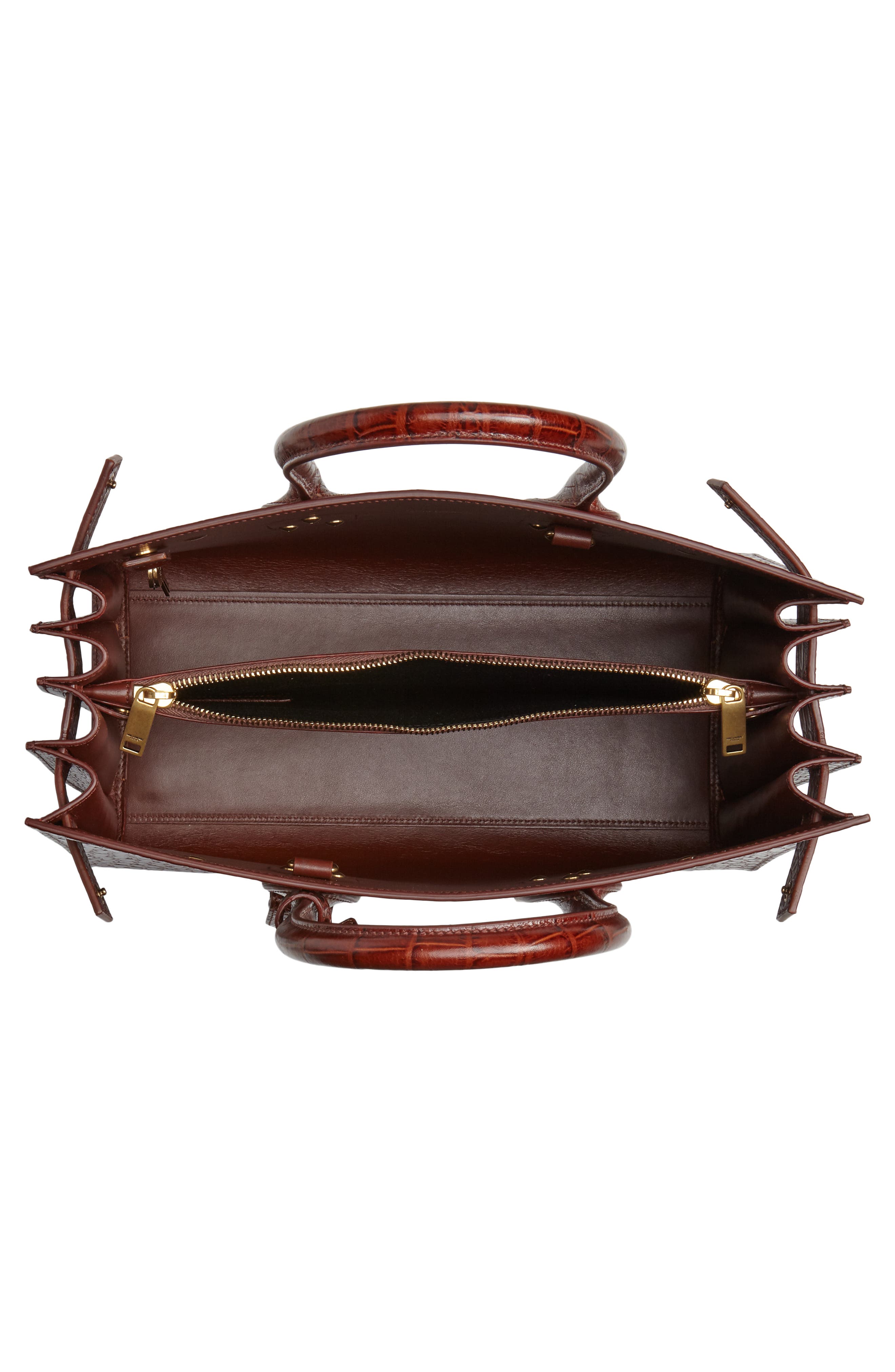 Saint Laurent Small Sac de Jour Croc Embossed Leather Tote, Alternate, color, 