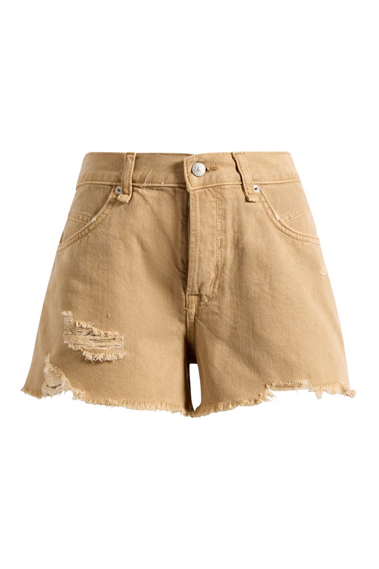 Now or Never Ripped Denim Cutoff Shorts, Alternate, color, OAT LATTE
