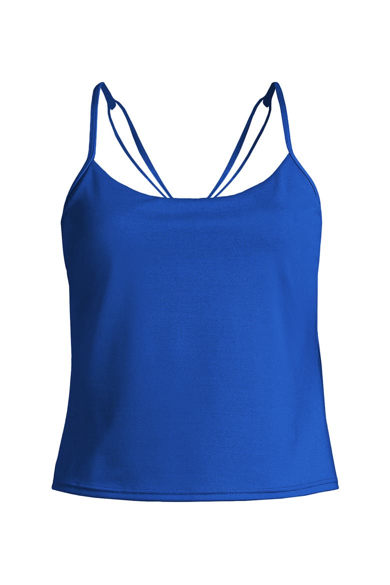 Tugless QuickDry Adjustable Strappy Back Tankini Top, Alternate, color, Bright Cobalt Blue