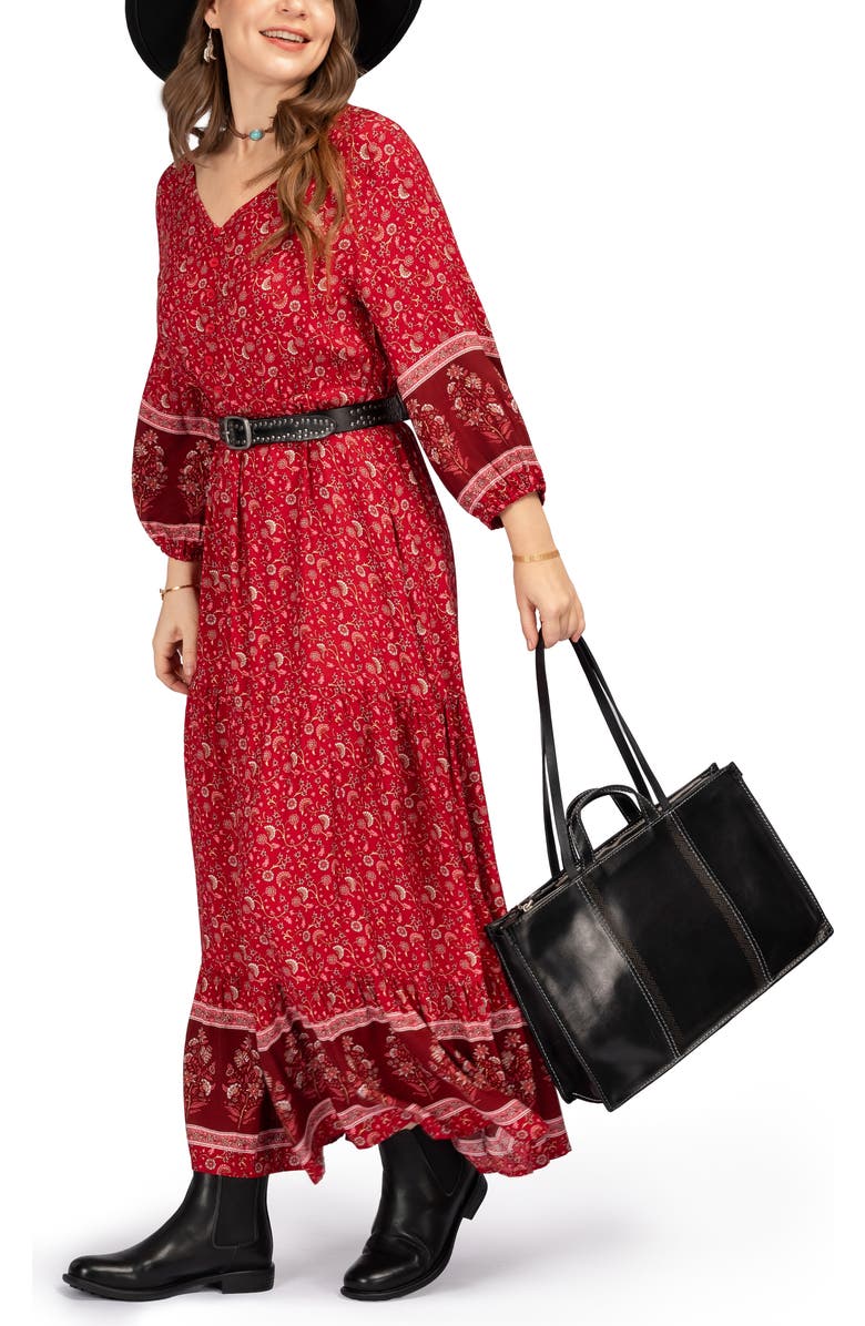 OLD TREND Freesia Genuine Leather Structured Carryall Tote, Alternate, color, Black