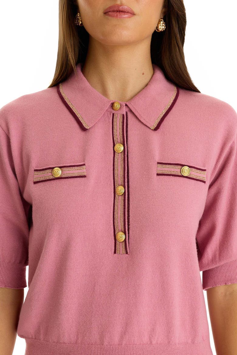 Bobbi Polo Shirt, Alternate, color, Dusty Rose