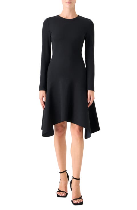 Long Sleeve Asymmetric Midi Dress