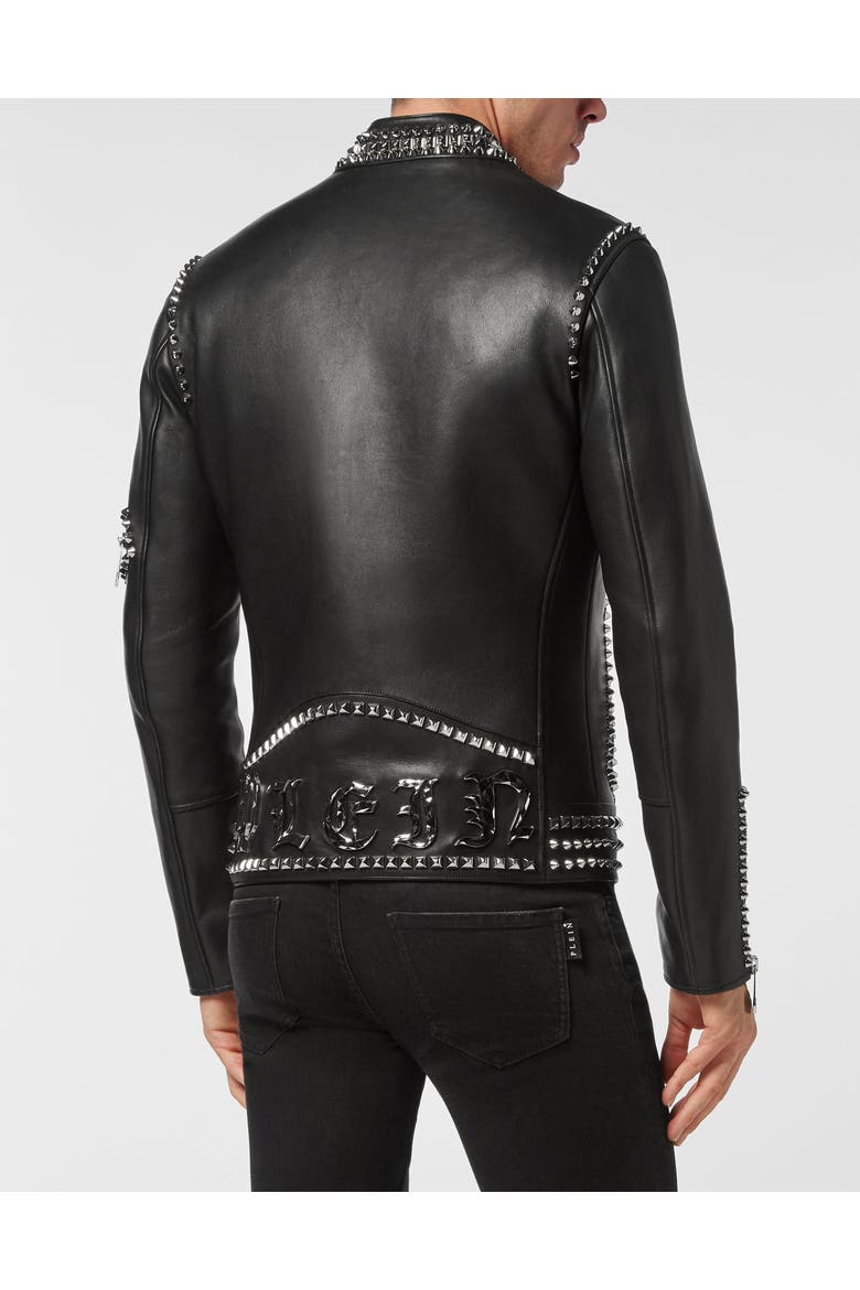 Leather Biker Men, Alternate, color, black