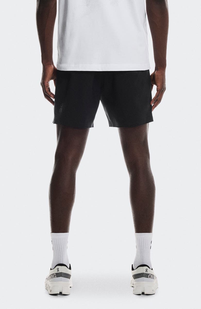 On Focus Stretch Running Shorts, Alternate, color, Black