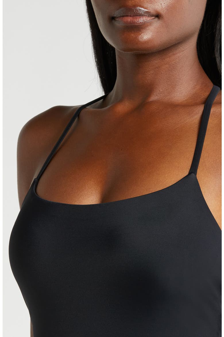The Fiji Lace-Up Back One-Piece Swimsuit, Alternate, color, BLACK