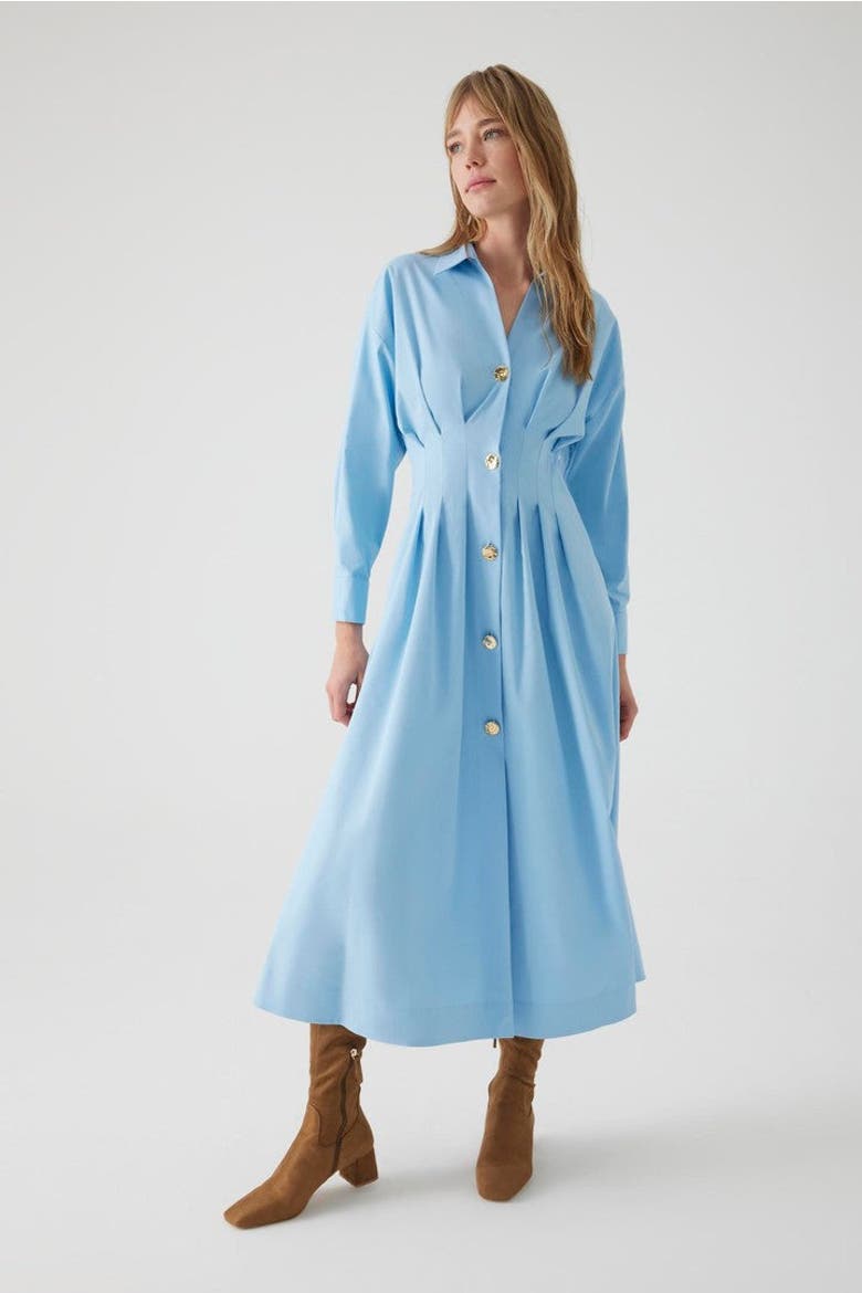 Alba Midi Shirt Dress, Main, color, LIGHT BLUE