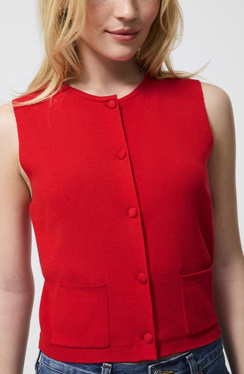 French Connection Cosysoft Knit Vest, Alternate, color, Mars Red