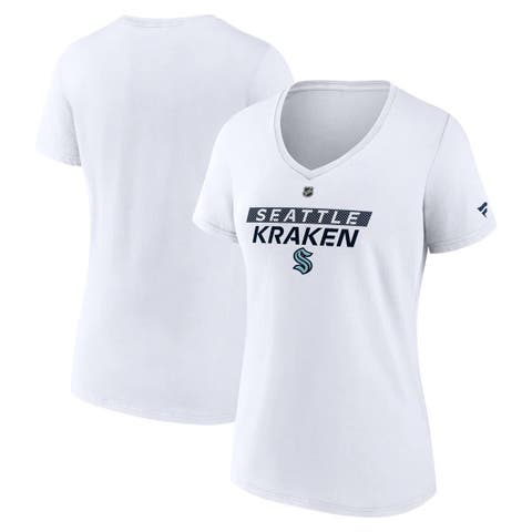 Women's Fanatics  White Seattle Kraken Authentic Pro Core Primary V-Neck T-Shirt