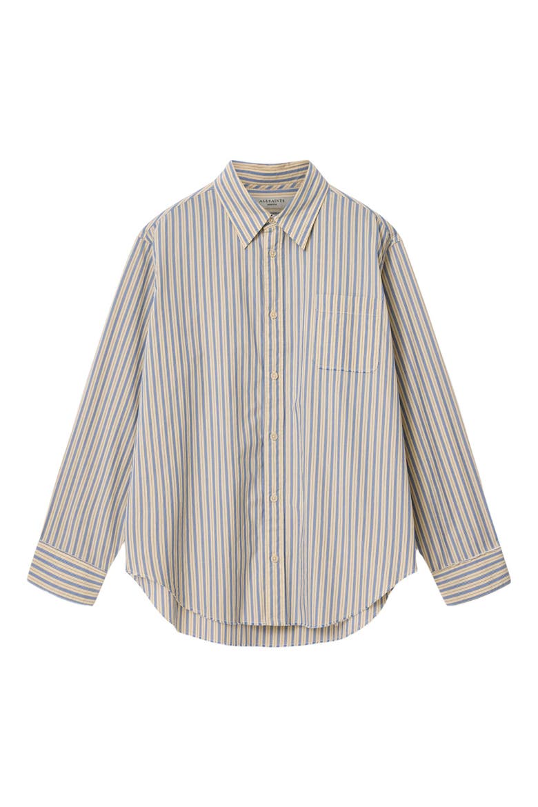 Roma Stripe Button Front Shirt, Alternate, color, SHERBERT YELLOW