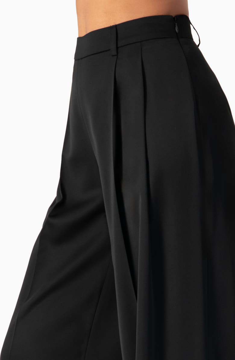 IVONNE Satin Wide Leg Tailored Pants, Alternate, color, Black