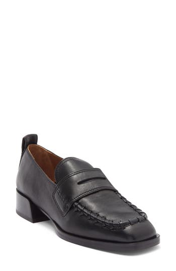 Labucq George Whipstitch Penny Loafer In Black