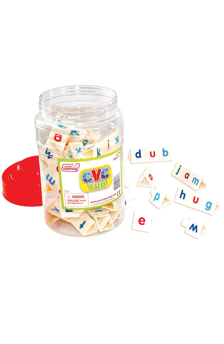 Junior Learning Cvc Triblocks Tub, 90 Blocks, Phonemic Awareness, Pre K1, Main, color,