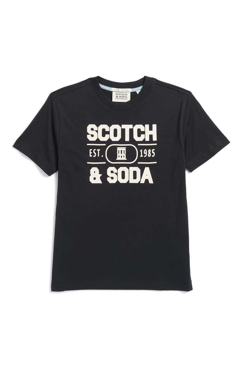 Kids' Short Sleeve Graphic Print T-Shirt, Main, color, BLACK