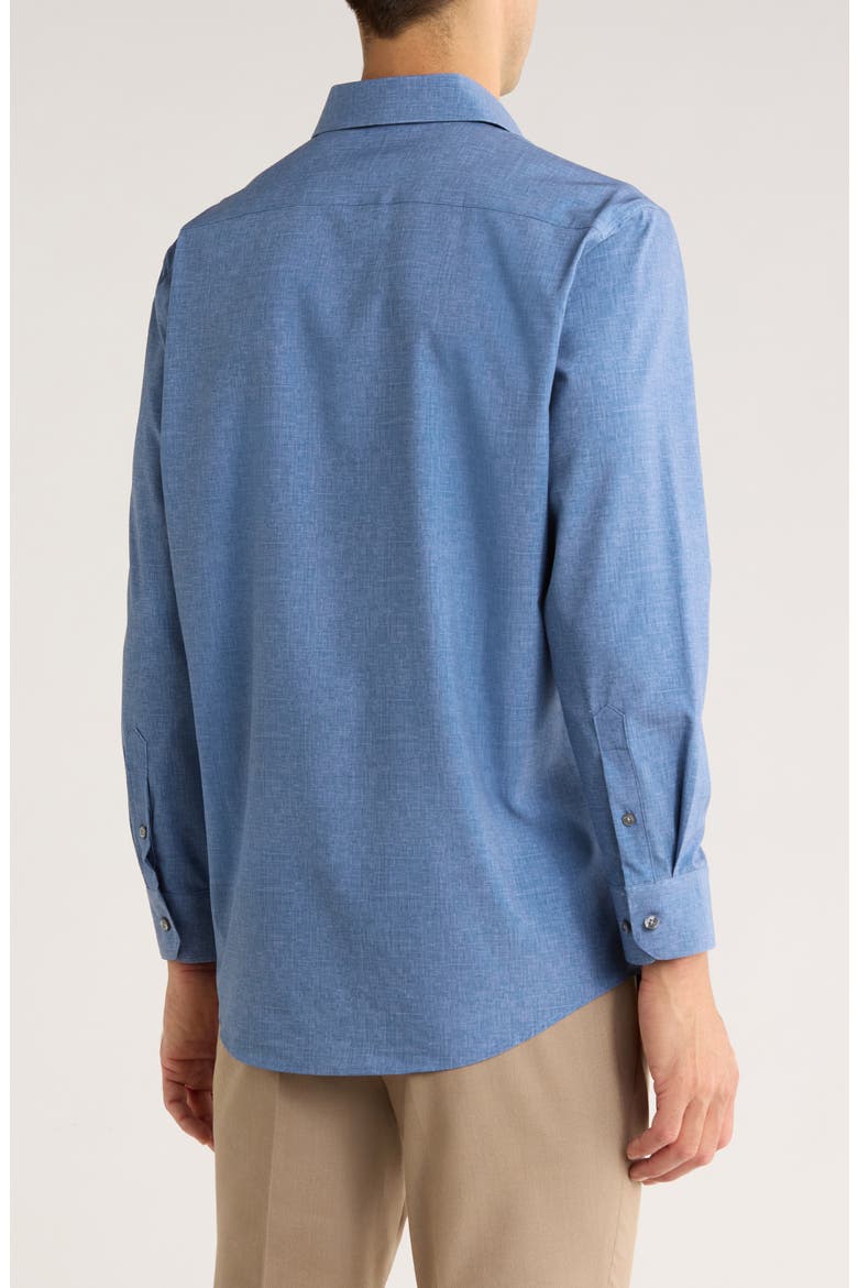 Slim Fit Performance Tech Button Front Shirt, Alternate, color, NAVY