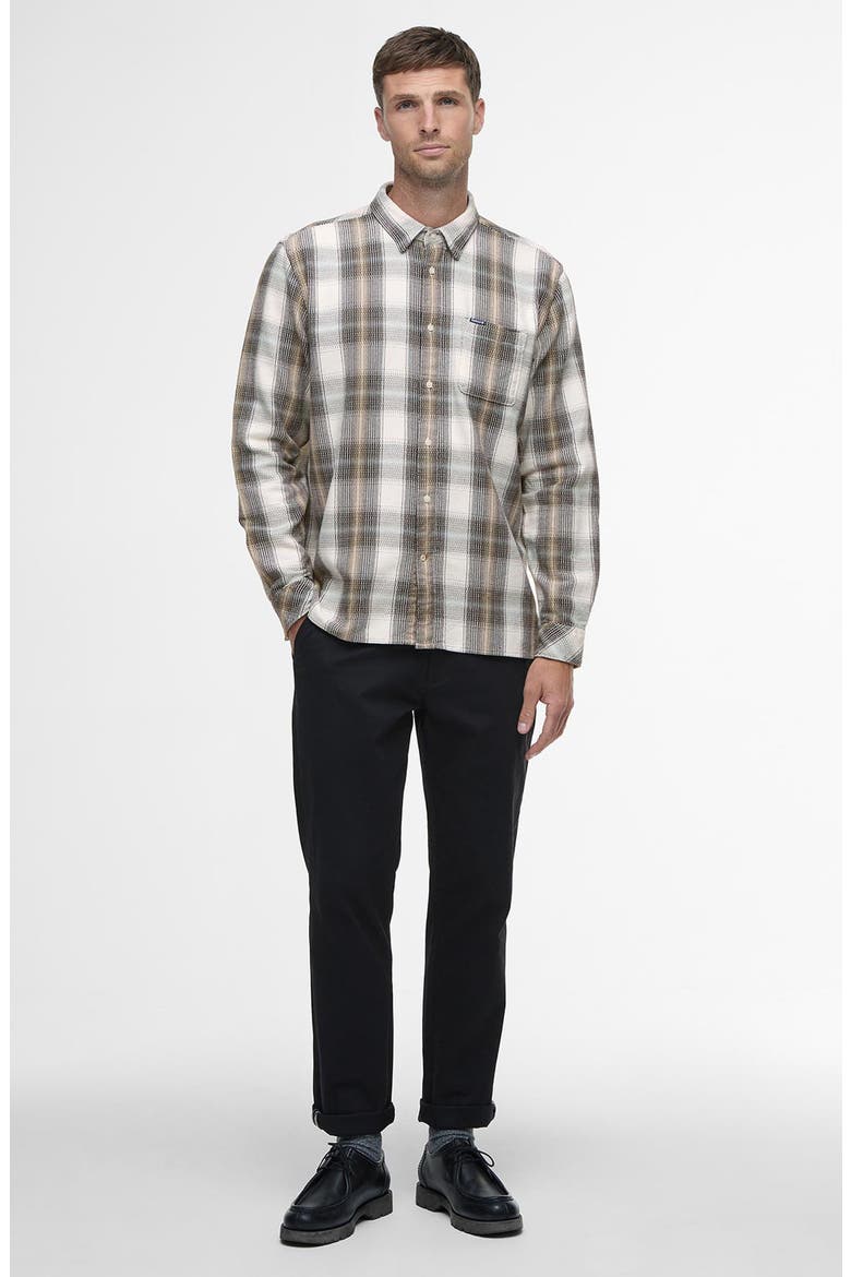 Hawthorn Plaid Brushed Cotton Button-Up Shirt, Alternate, color, WHISPER WHITE
