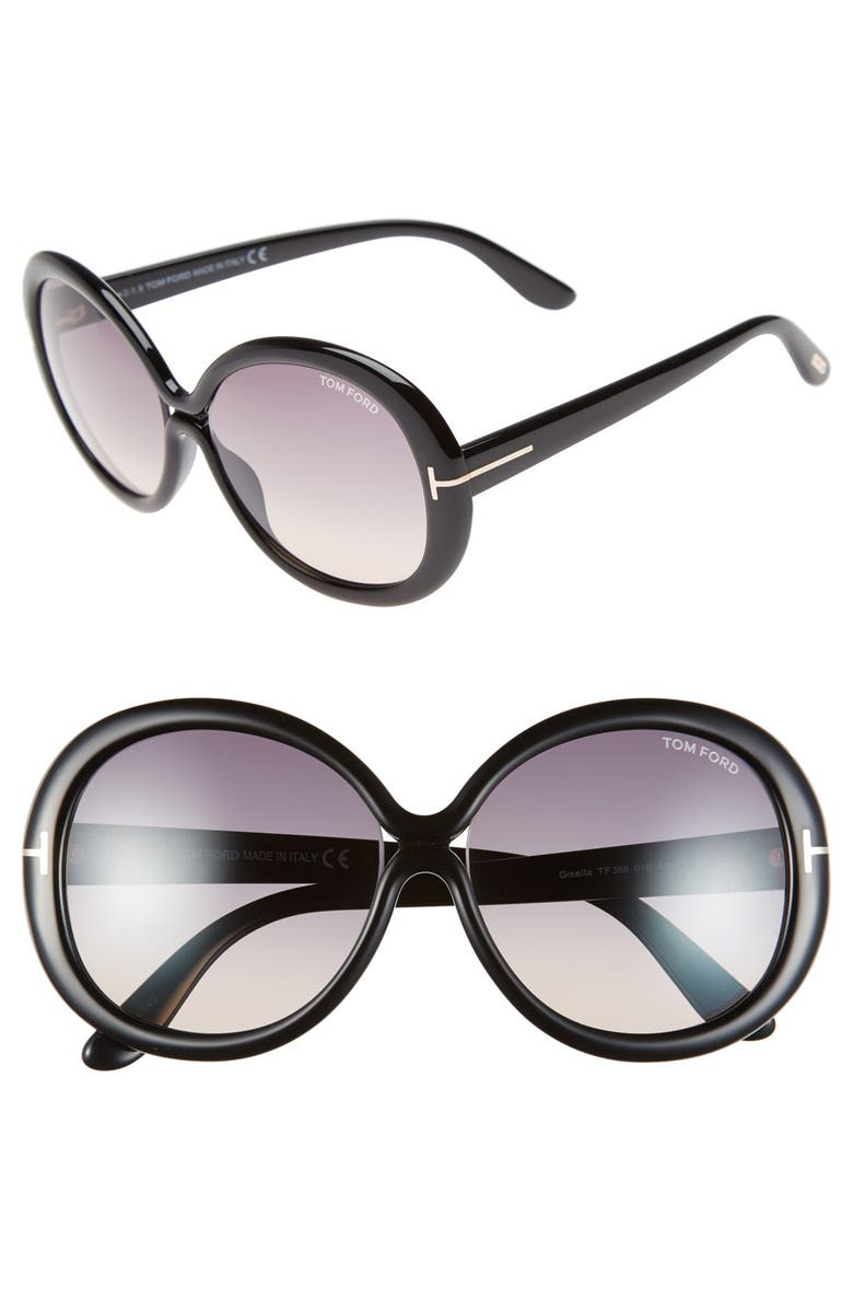 TOM FORD 'Gisella' 58mm Round Sunglasses, Main, color, 