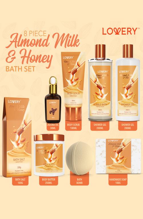 Lovery Almond Milk And Honey Spa Kit, 9 Piece In Nude