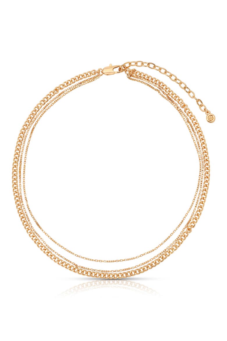 Minimalist Layered Chain Necklace, Alternate, color, GOLD