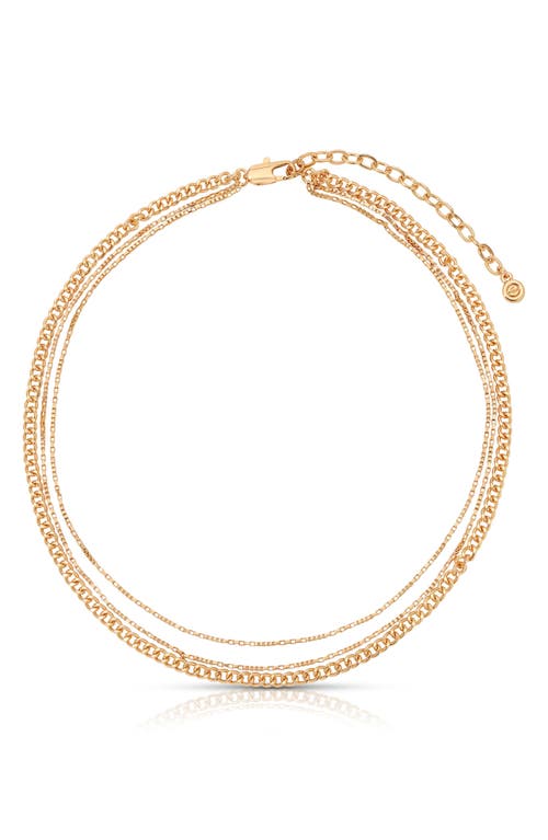 Ettika Minimalist Layered Chain Necklace In Gold