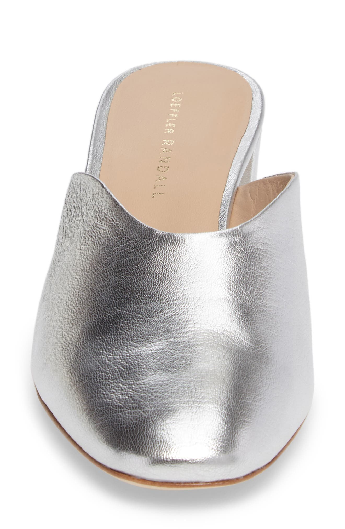 Lulu Block Heel Mule, Alternate, color, SILVER LEATHER